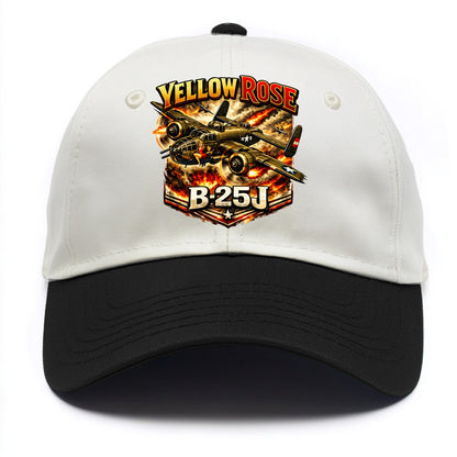 B 25j Yellow Rose - Two Tone Cap - Black
