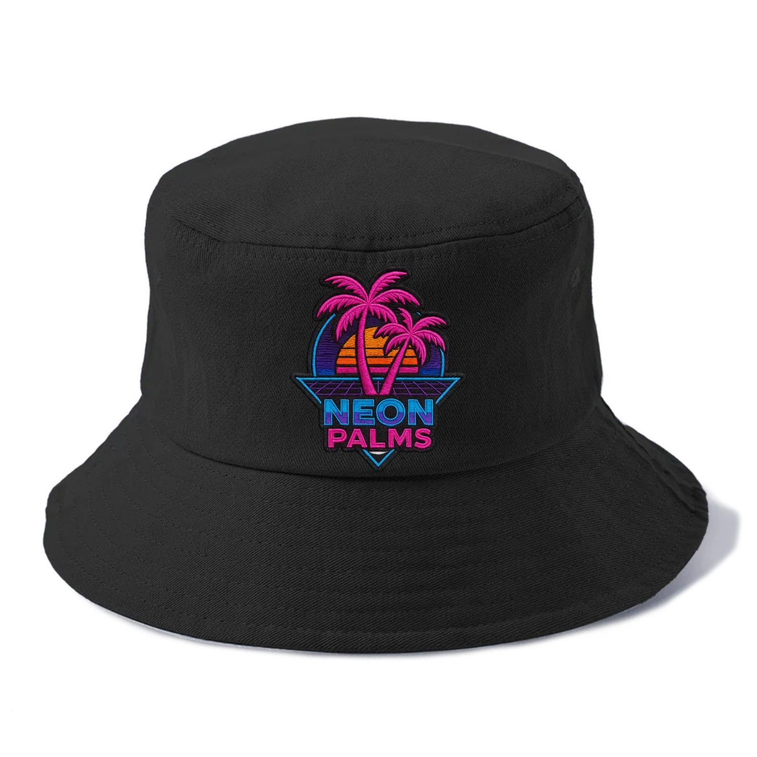 Neon Palms - Bucket Hat - Black