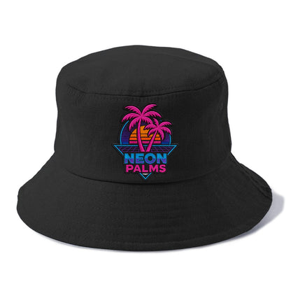Neon Palms - Bucket Hat - Black