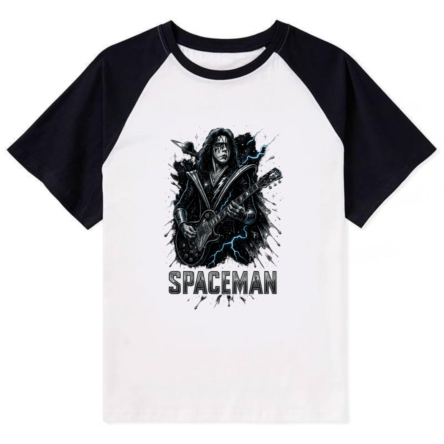 Silver Splash - Contrast Raglan T-shirt - Black