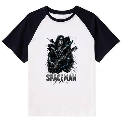 Silver Splash - Contrast Raglan T-shirt - Black