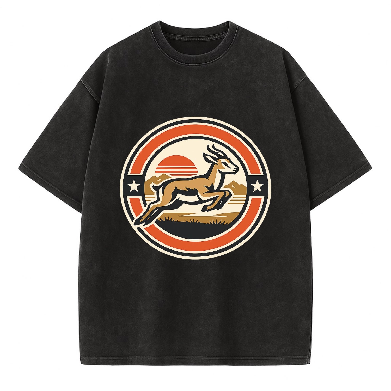 Proud Springbok Emblem - Vintage T-shirt - Black