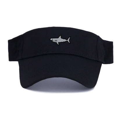 Hammerhead Shark - Gray distinctive head flat side profile - Visor - Black