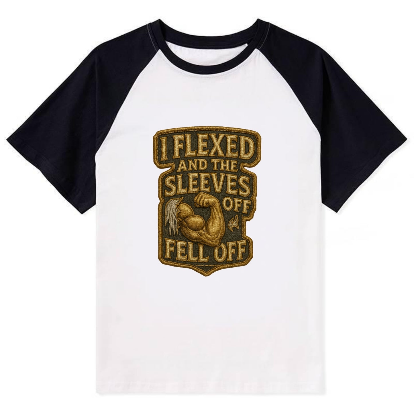 I Flexed and The Sleeves Fell Off  - Contrast Raglan T-shirt - Black