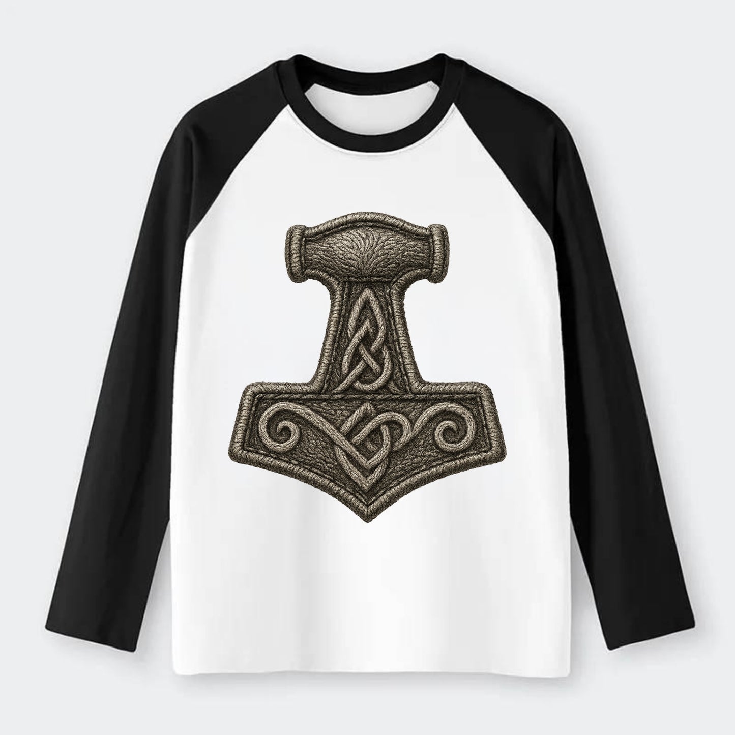 Mjolnir  - Raglan Long Sleeve T-Shirt - Black