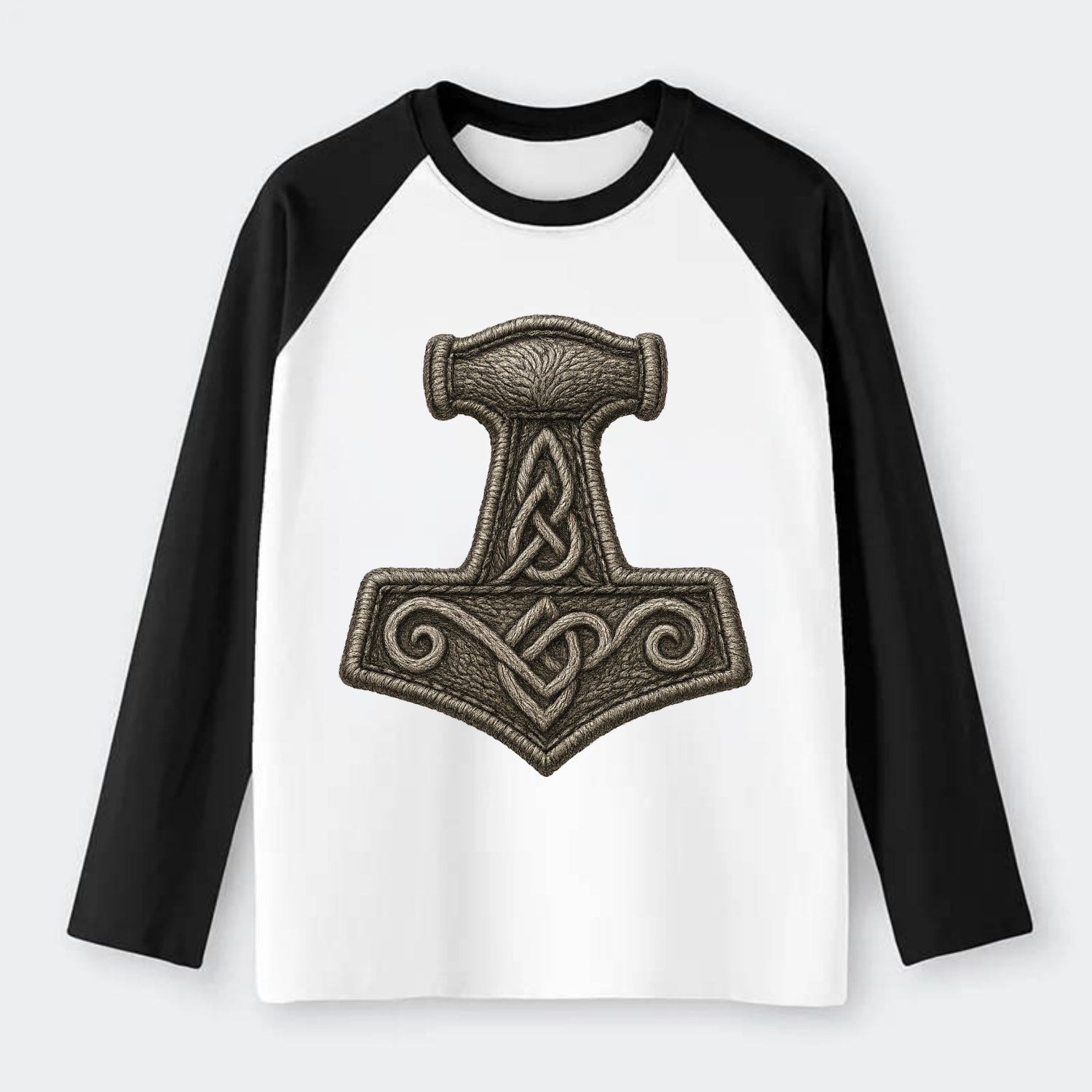 Mjolnir  - Raglan Long Sleeve T-Shirt - Black