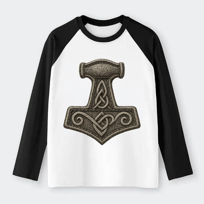 Mjolnir  - Raglan Long Sleeve T-Shirt - Black