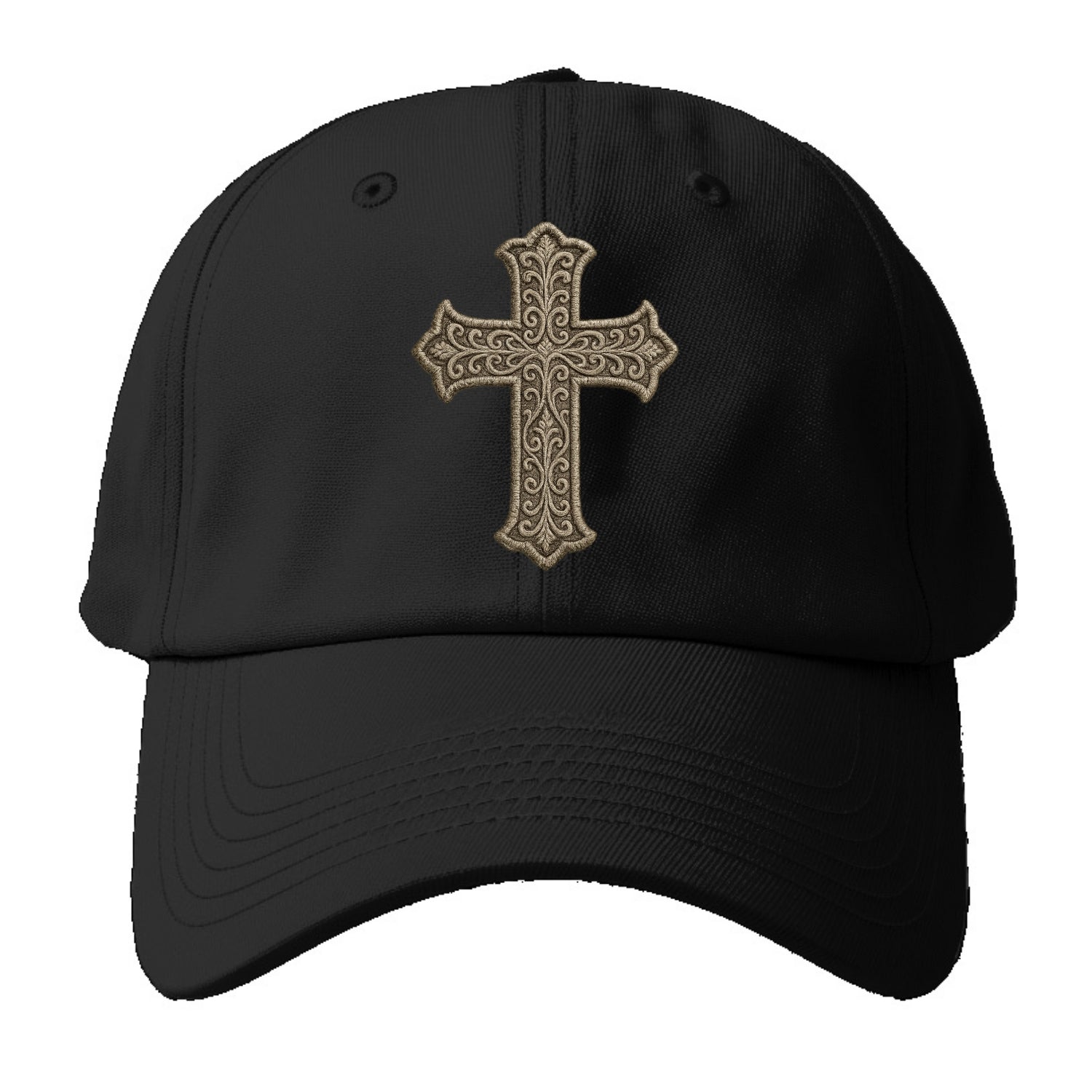 Filigree Cross  - Baseball Cap - Black