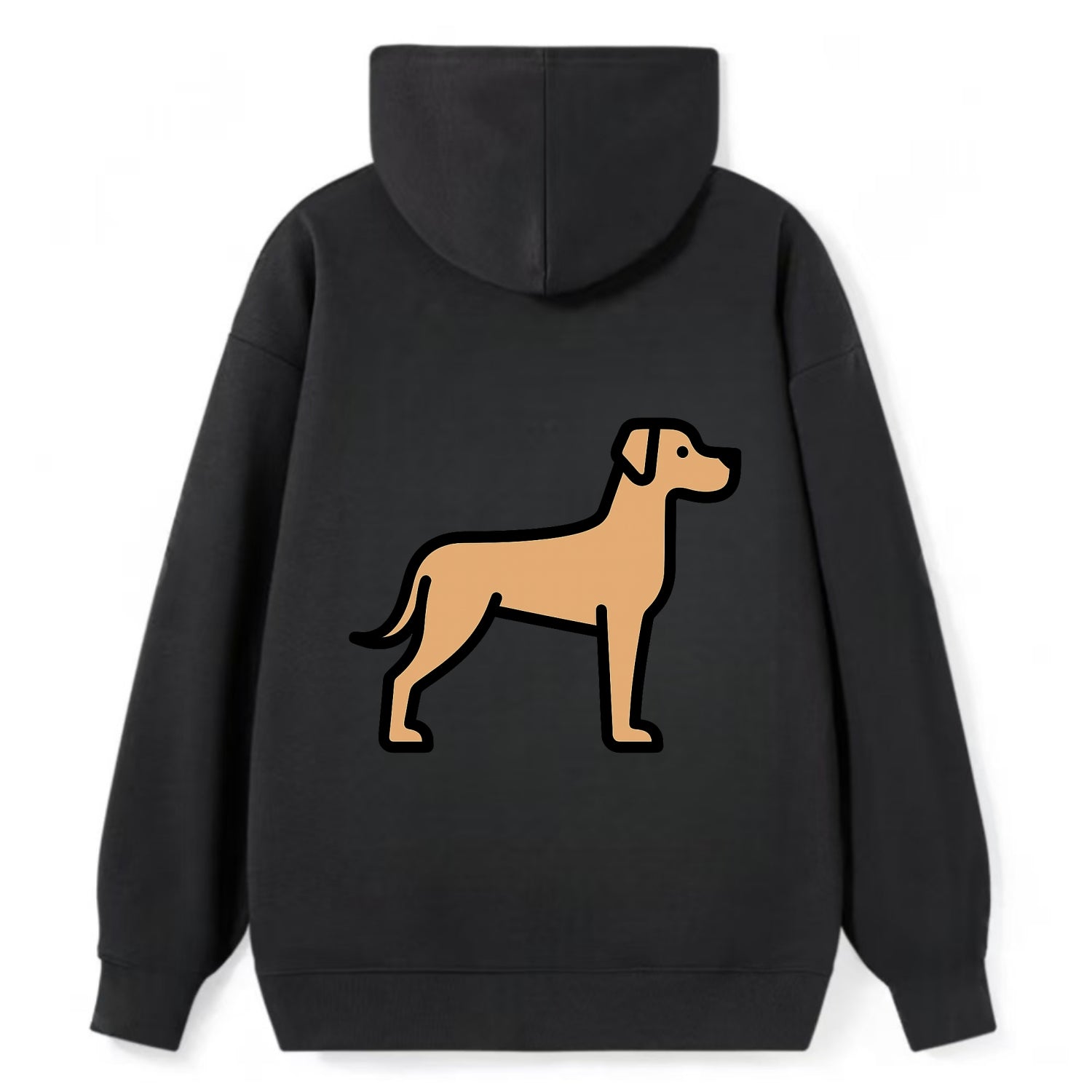 Great Dane - Fawn colored flat side profile - Classic Pullover Hoodie - Black