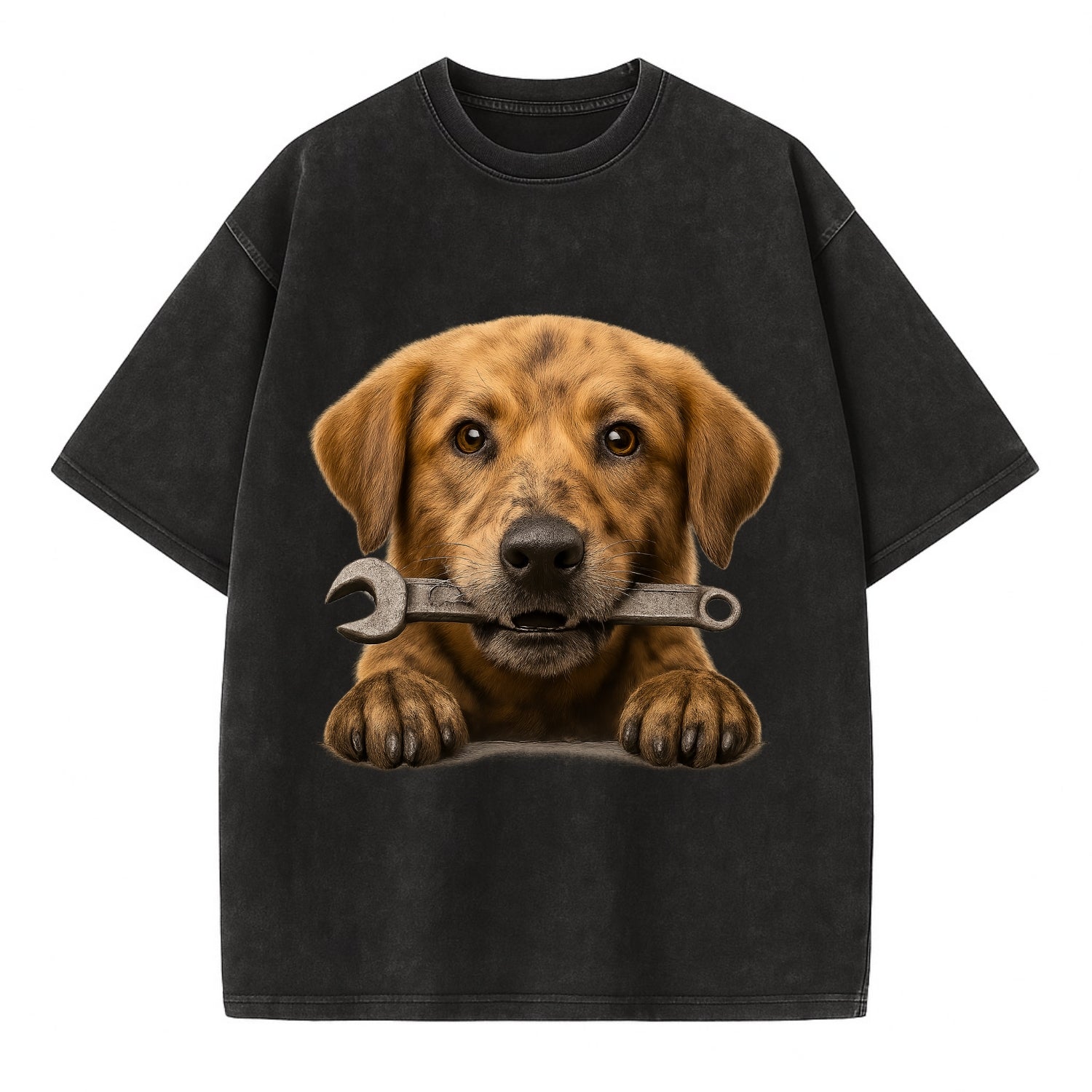 Mechanic Dog  - Vintage T-shirt - Black