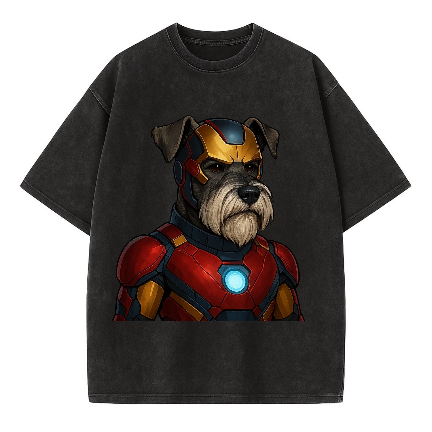 Schnauzer Tech Hero  - Vintage T-shirt - Black