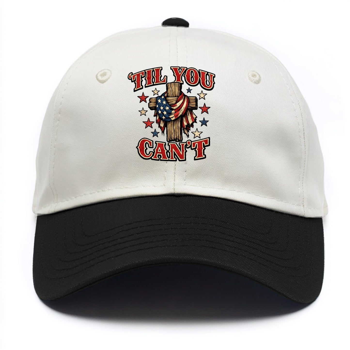 Til You Cant - Flag Cross - Two Tone Cap - Black