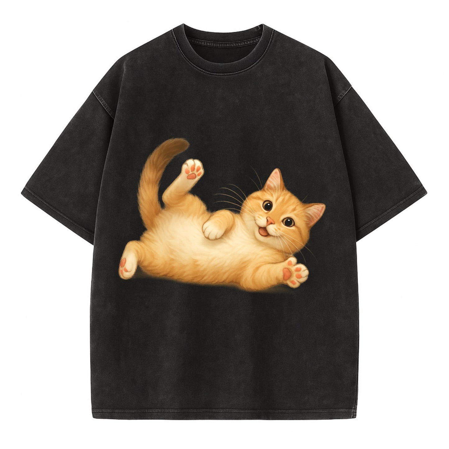 Therapy Cat  - Vintage T-shirt - Black