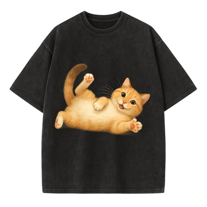 Therapy Cat  - Vintage T-shirt - Black