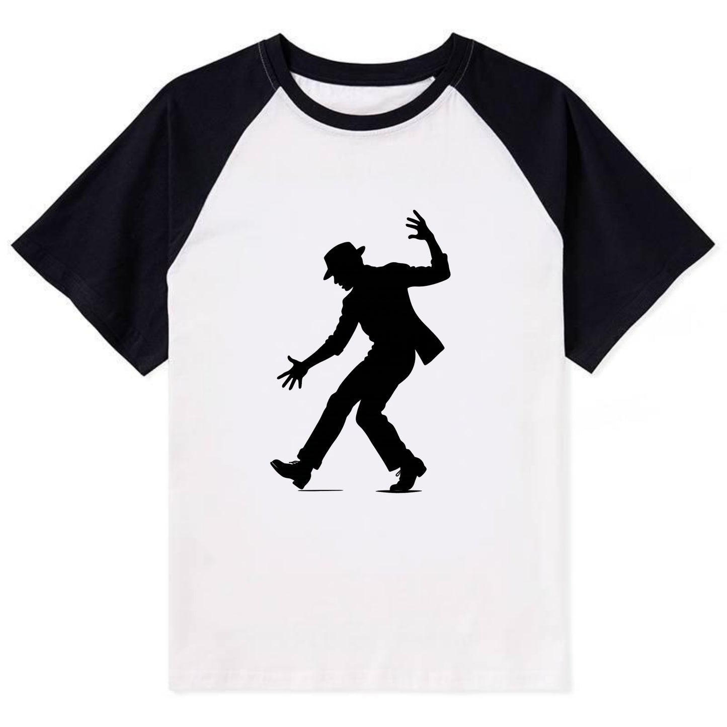 Tap dancer dramatic step - Contrast Raglan T-shirt - Black