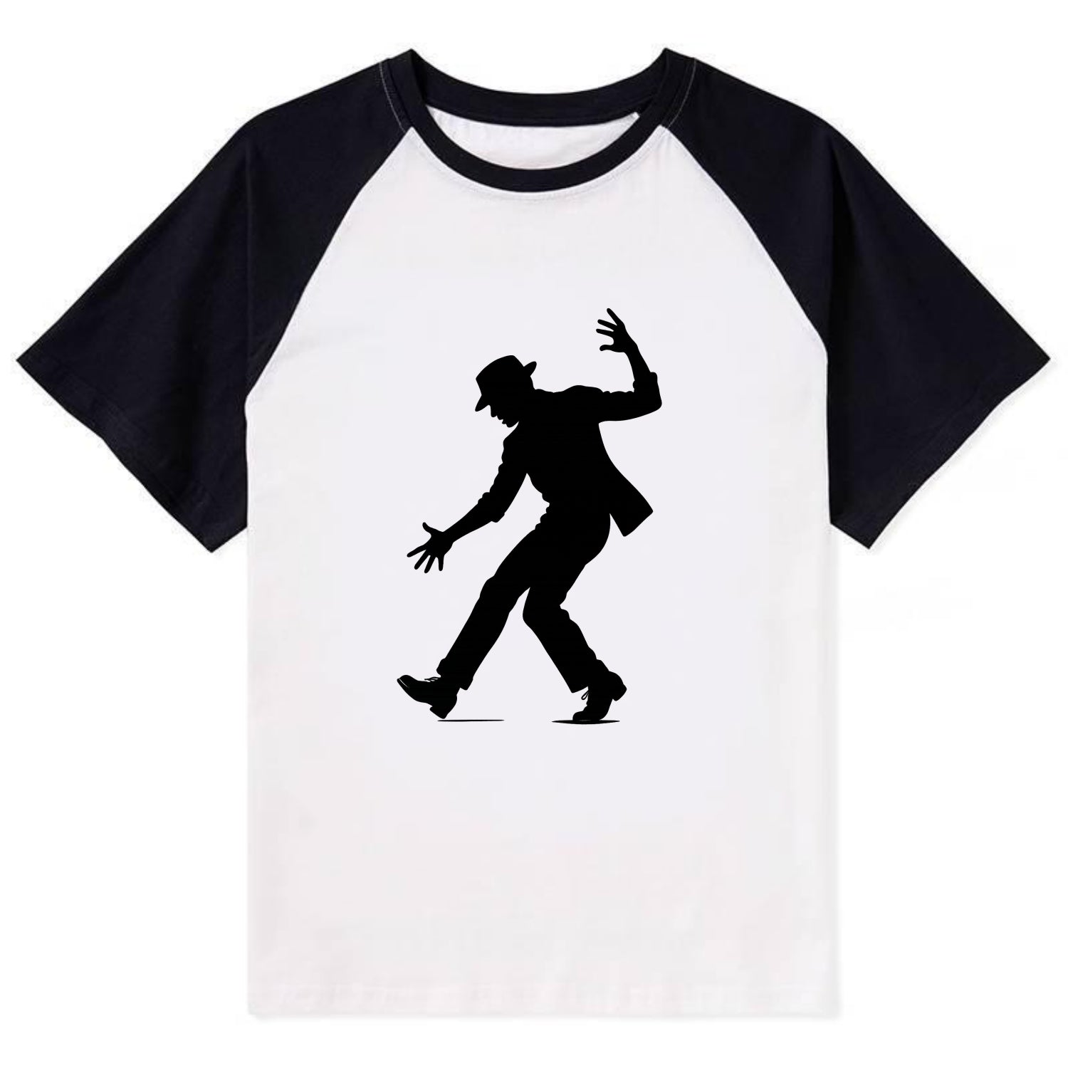 Tap dancer dramatic step - Contrast Raglan T-shirt - Black