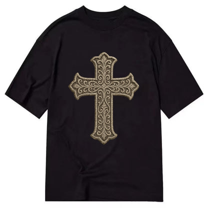 Filigree Cross  - Classic T-shirt - Black