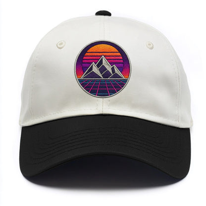 Retrowave Mountains - Two Tone Cap - Black