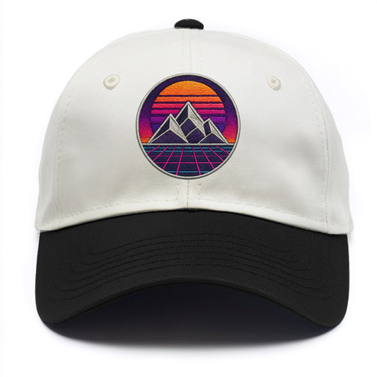 Retrowave Mountains - Two Tone Cap - Black