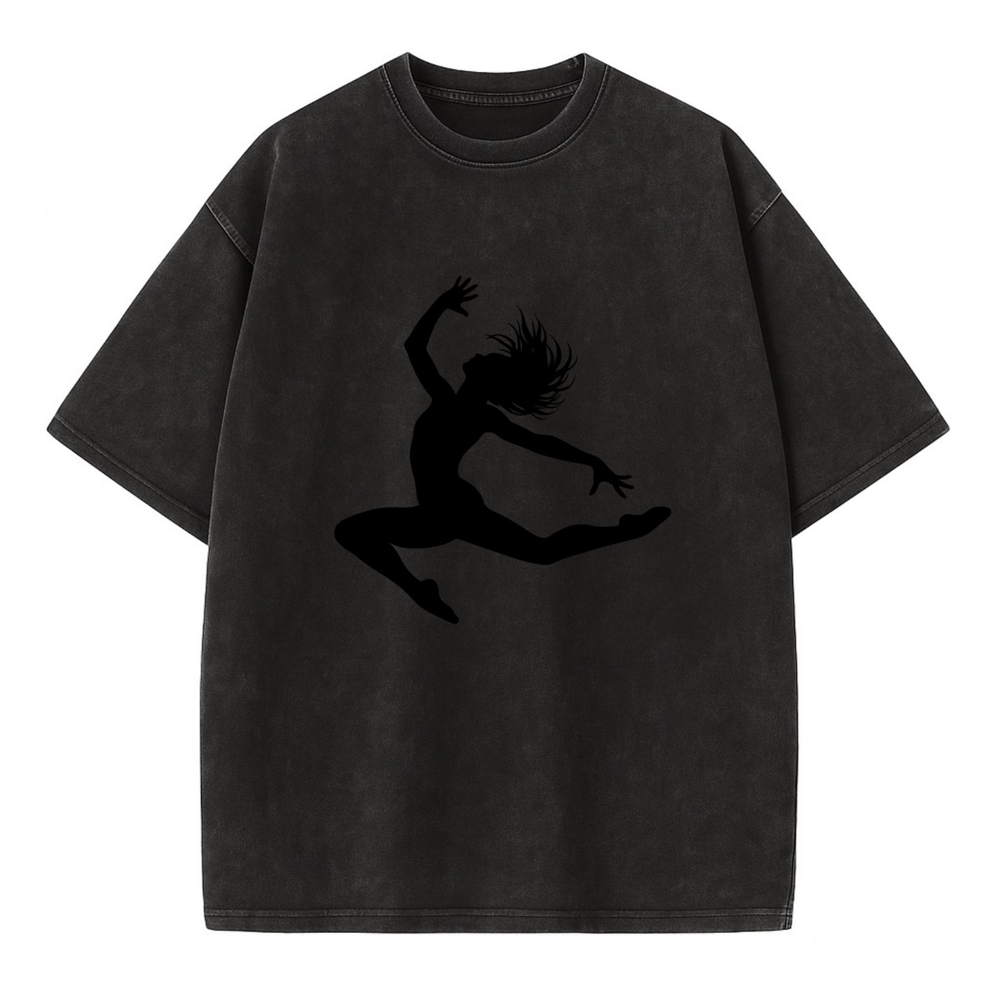 Contemporary dancer leap mid-air - Vintage T-shirt - Black
