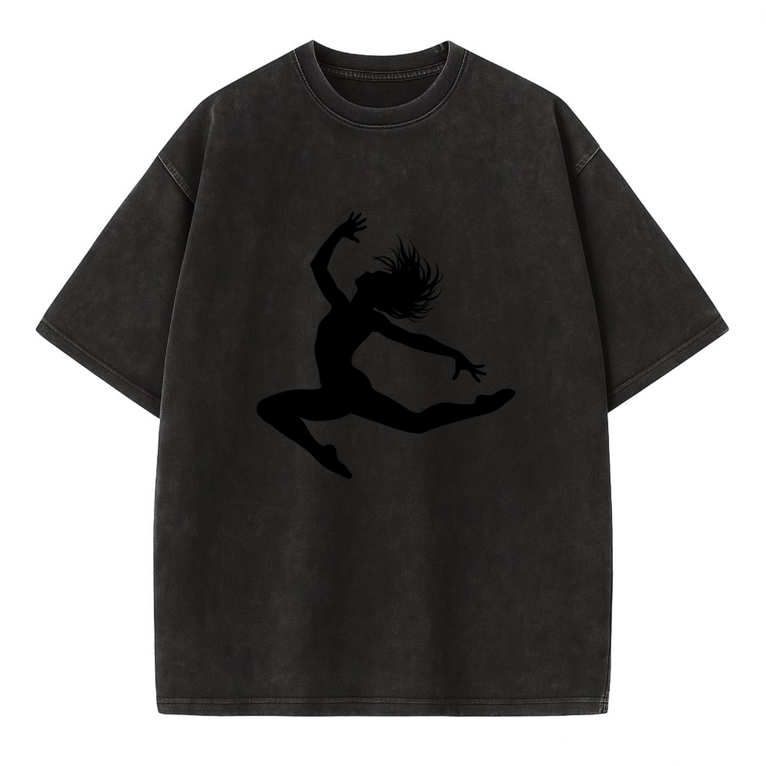 Contemporary dancer leap mid-air - Vintage T-shirt - Black