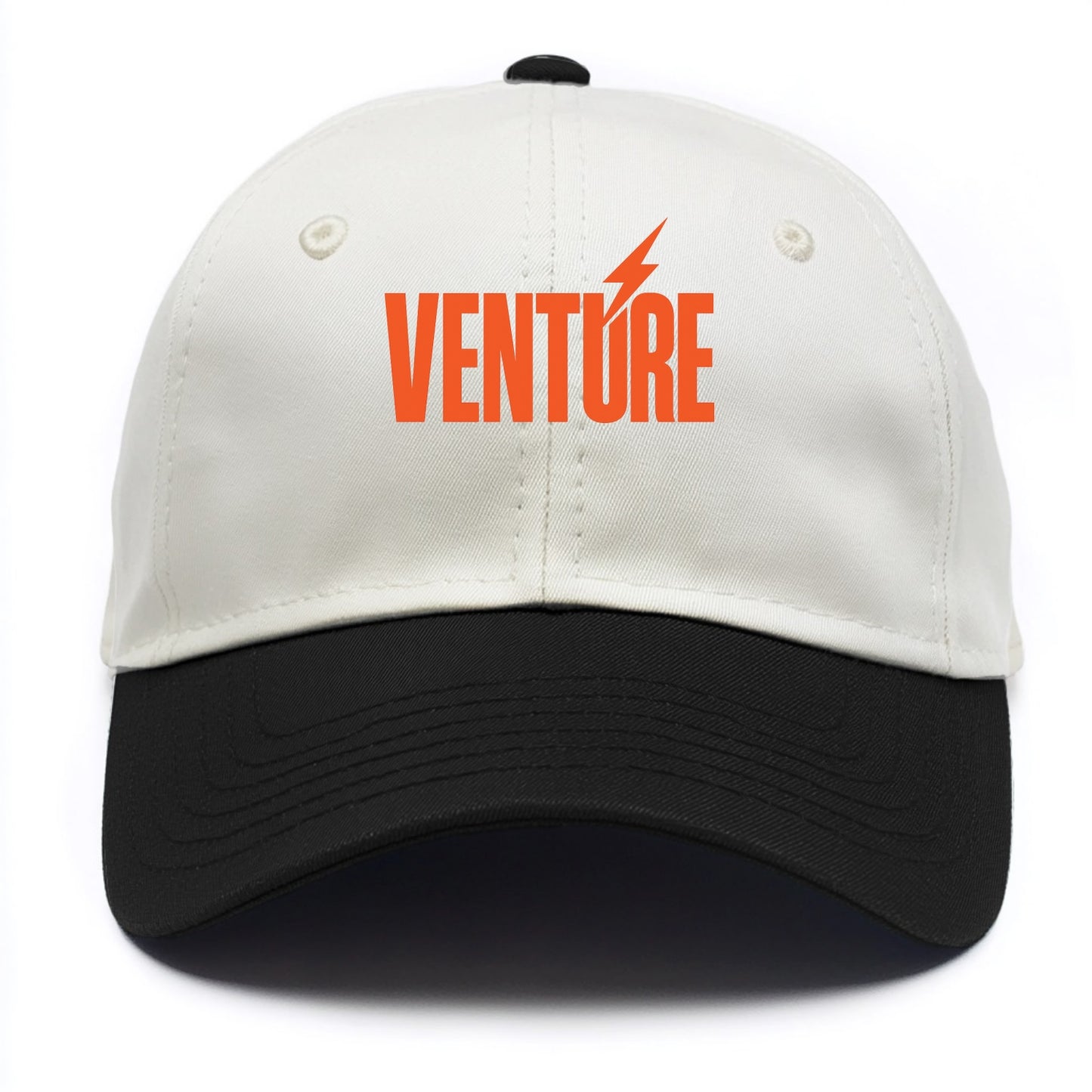 Bold typography design - "VENTURE" - taking risks, bold exploration - Two Tone Cap - Black