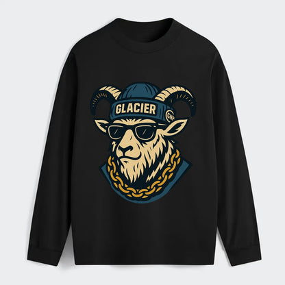 Glacier Mountain Goat - Classic Long Sleeve Shirt - Black