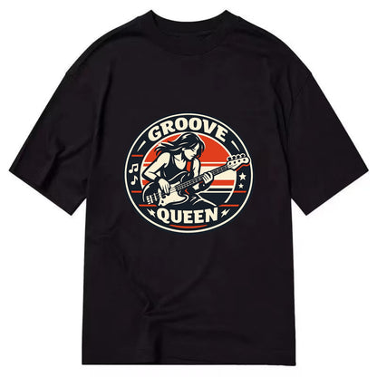 Groove Queen Emblem - Classic T-shirt - Black