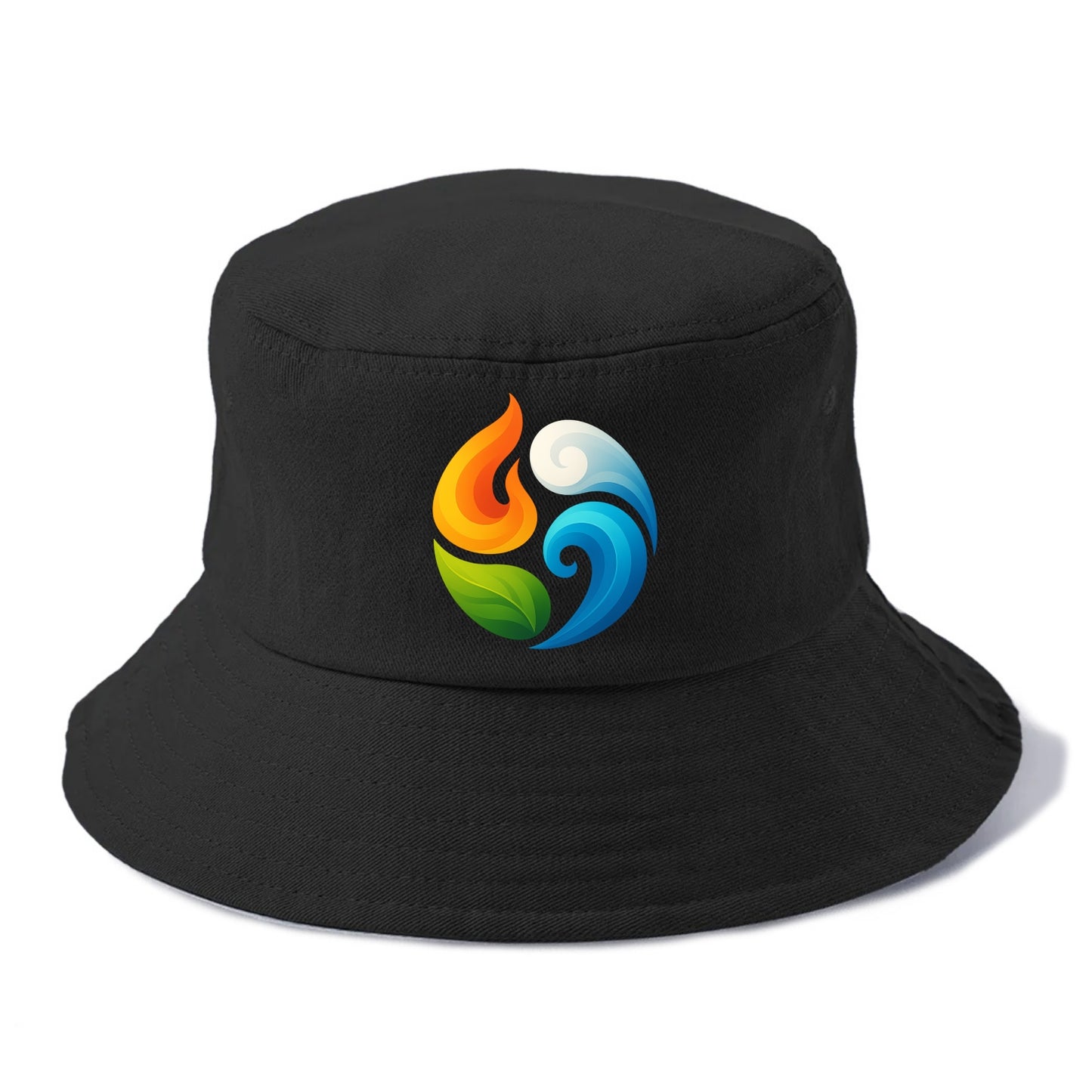 Four Elements Dance - Fire orange, water - Bucket Hat - Black