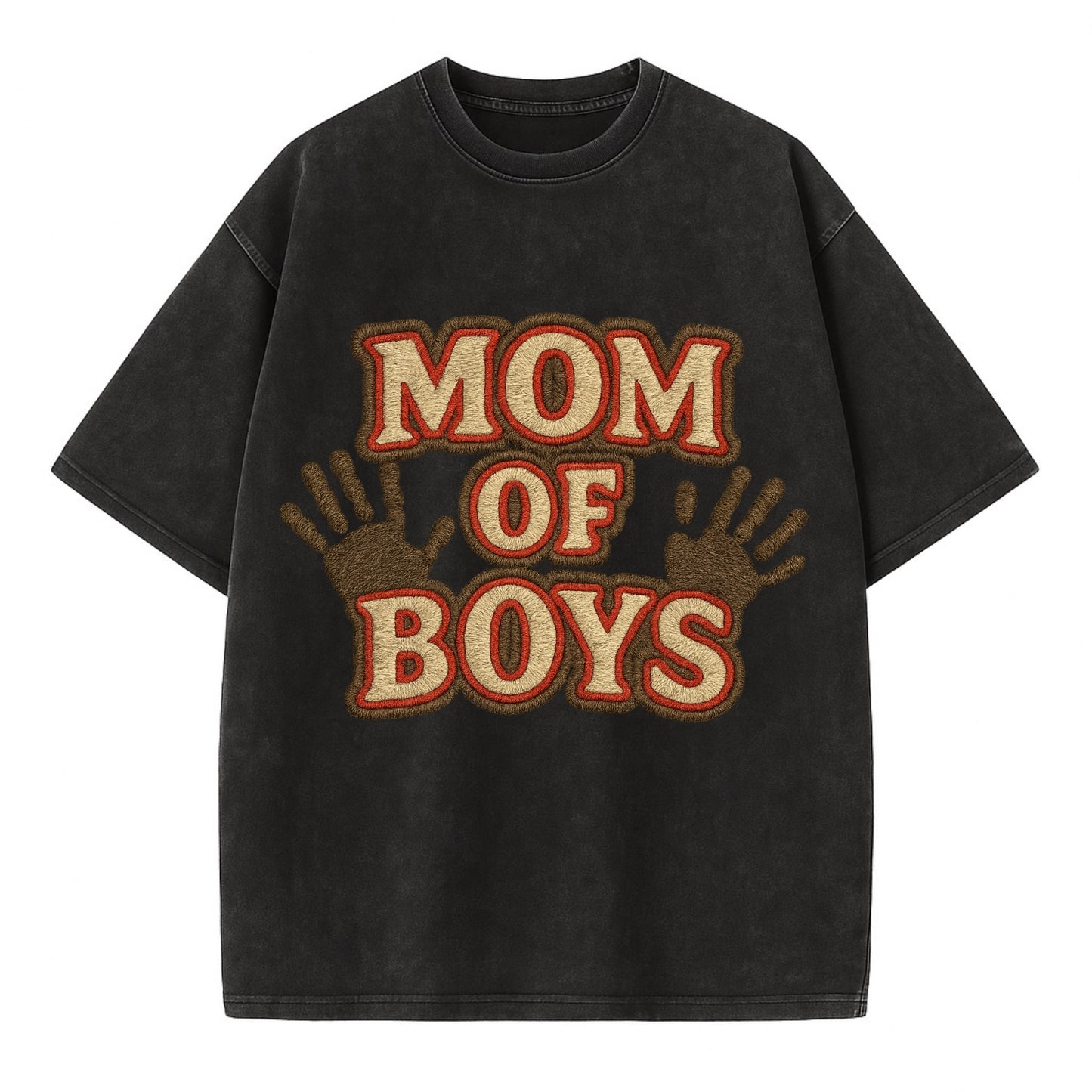 Mom Of Boys  - Vintage T-shirt - Black
