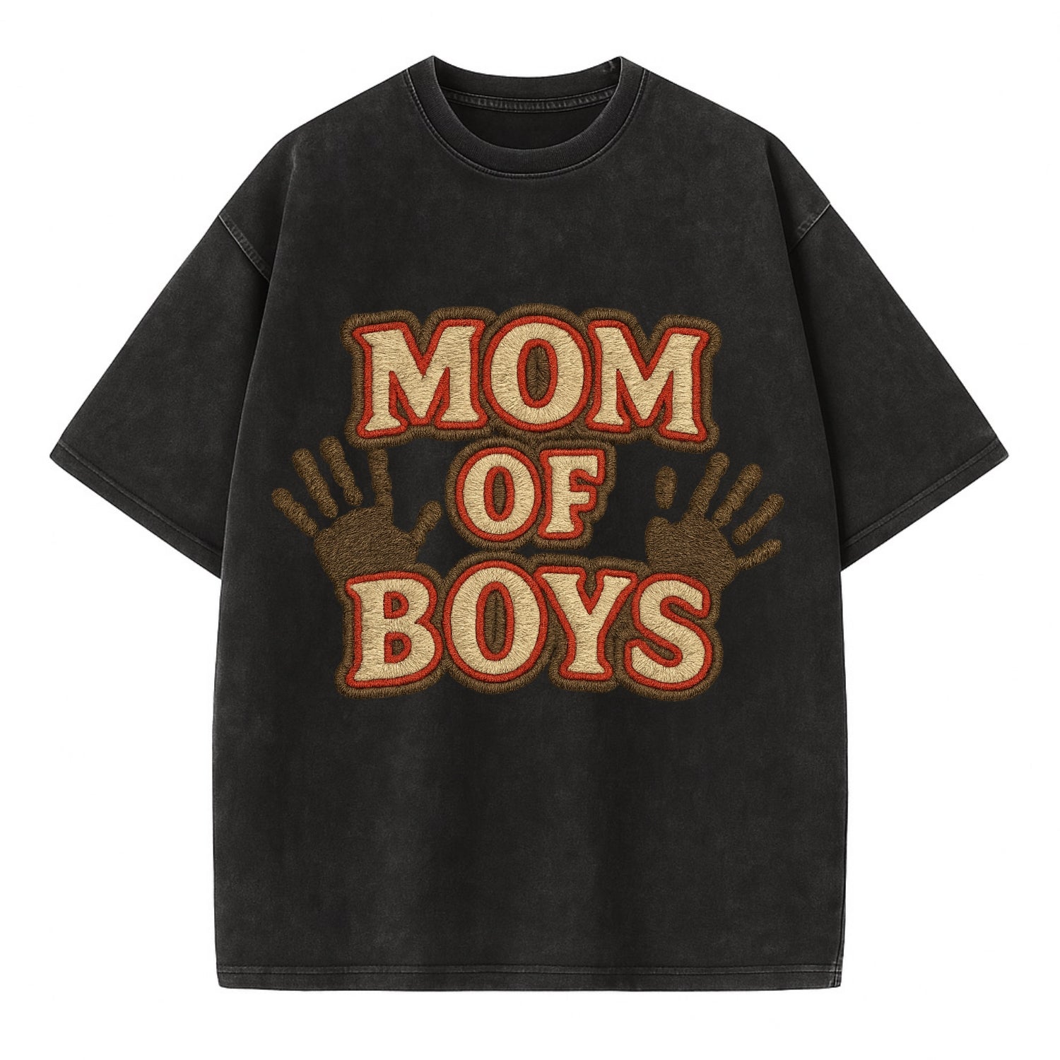 Mom Of Boys  - Vintage T-shirt - Black