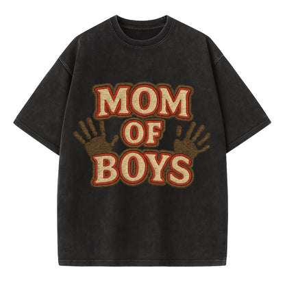 Mom Of Boys  - Vintage T-shirt - Black