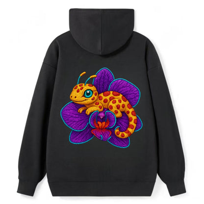 Leopard Orchid - Classic Pullover Hoodie - Black
