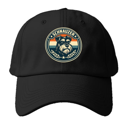 Noble Schnauzer Emblem - Baseball Cap For Big Heads - Black