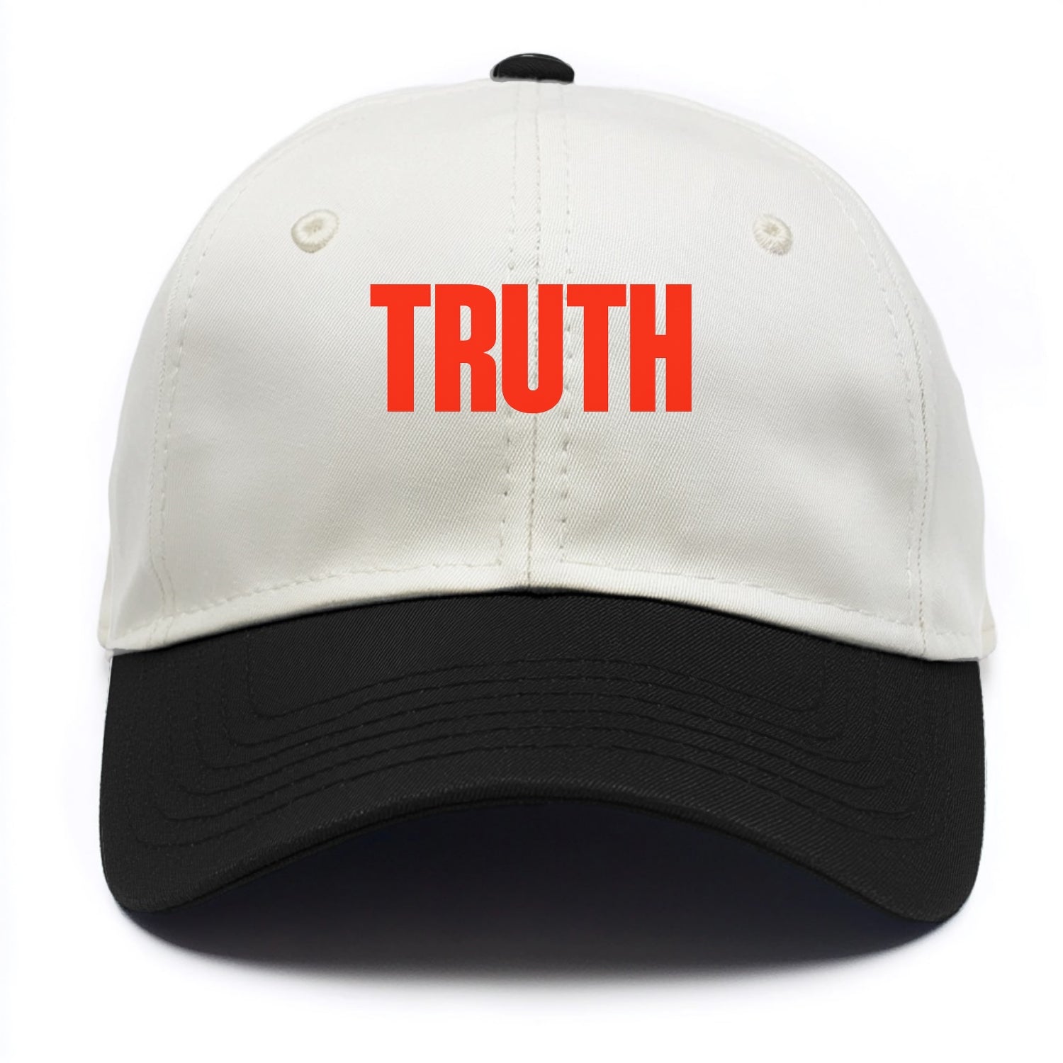 Bold typography design - "TRUTH" - honesty, reality - Two Tone Cap - Black