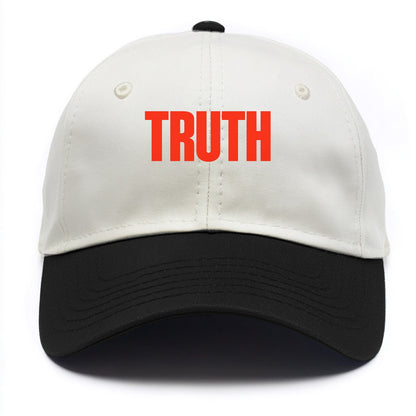 Bold typography design - "TRUTH" - honesty, reality - Two Tone Cap - Black