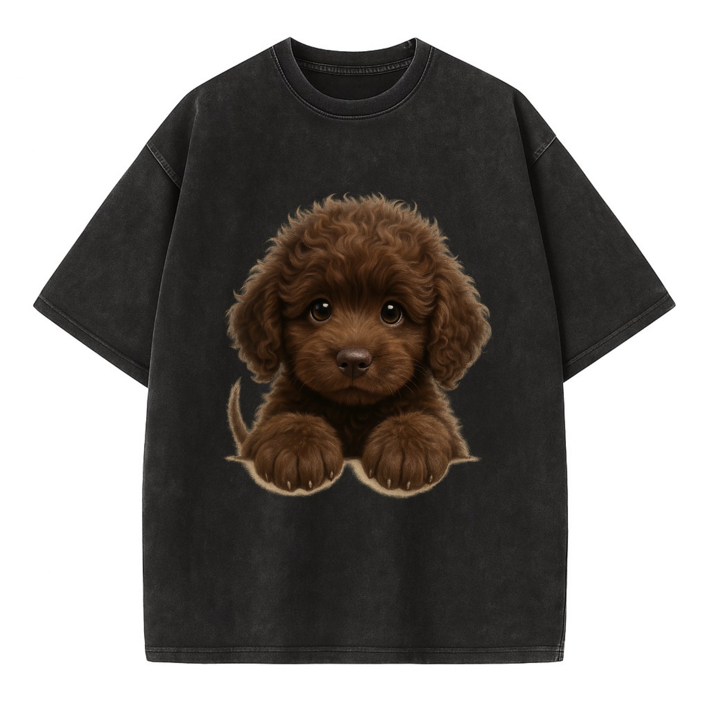 Irish Water Spaniel  - Vintage T-shirt - Black