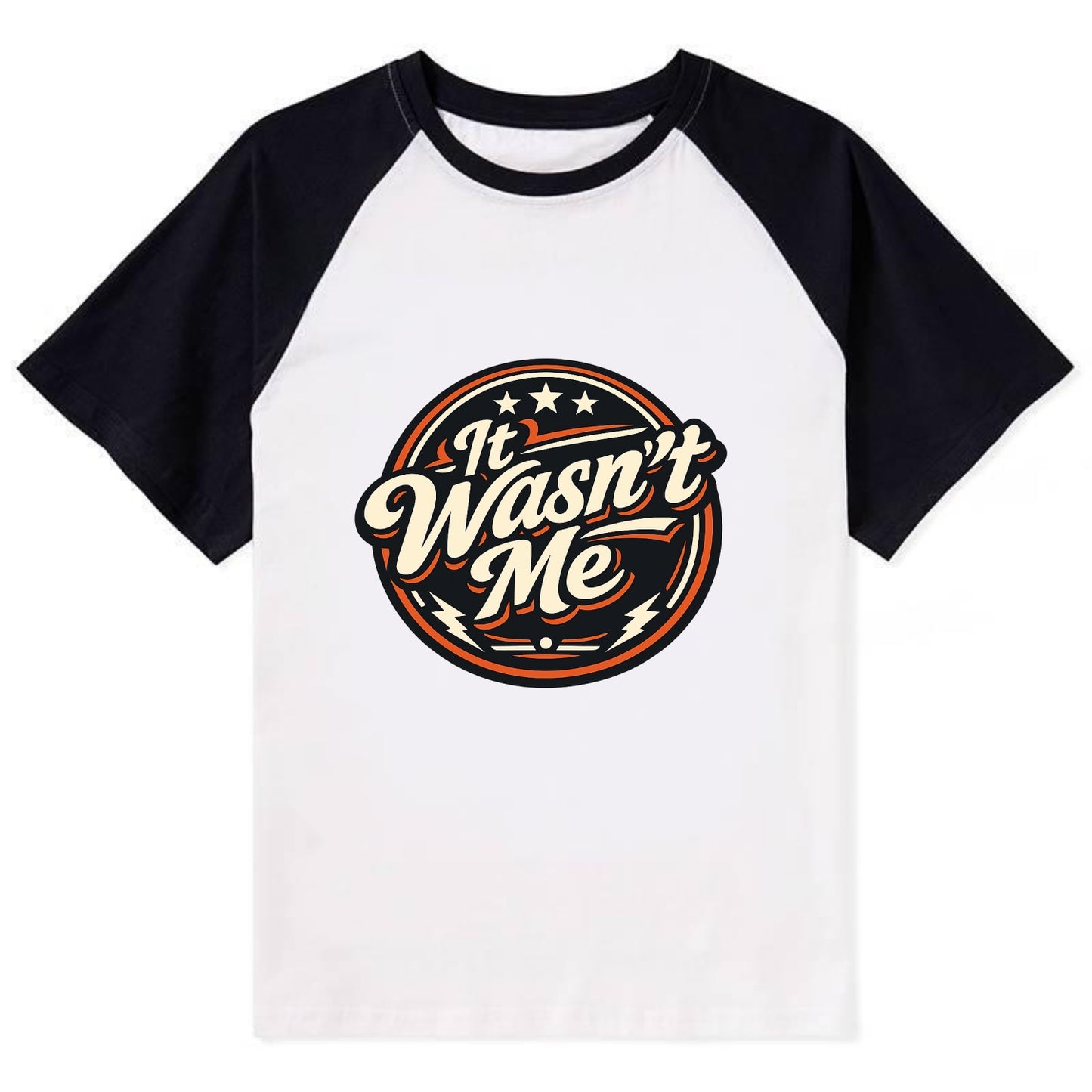 Unapologetic Rebel Emblem - Contrast Raglan T-shirt - Black