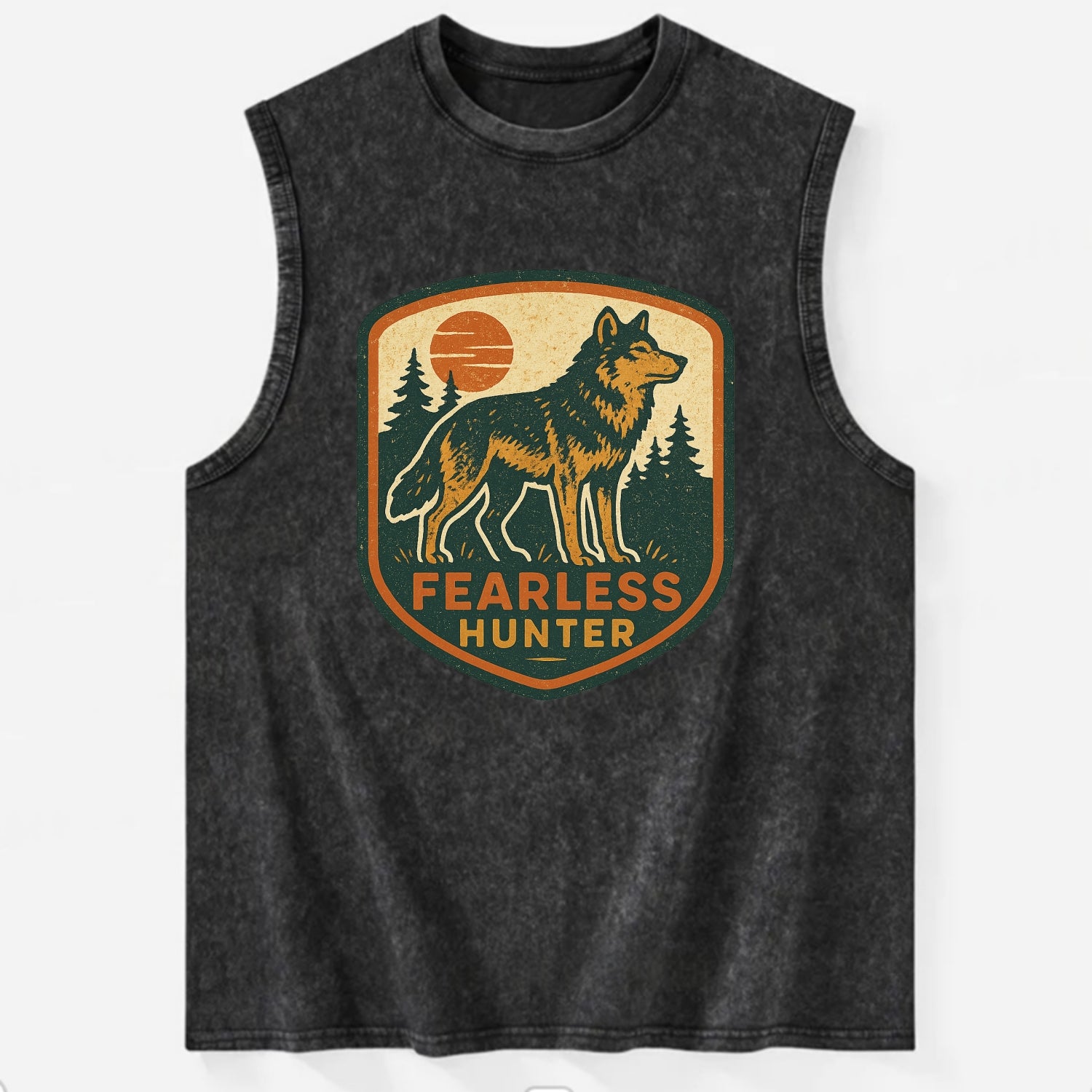 Fearless Hunter  - Vintage Washed Tank - Black