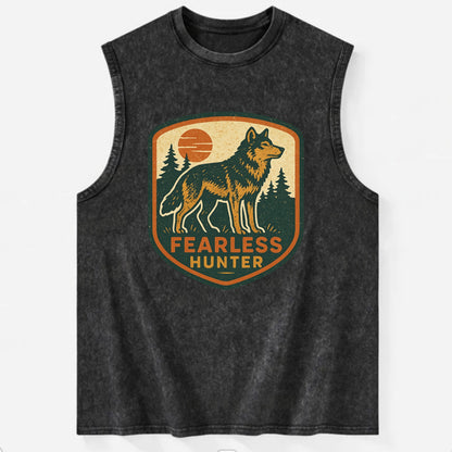 Fearless Hunter  - Vintage Washed Tank - Black