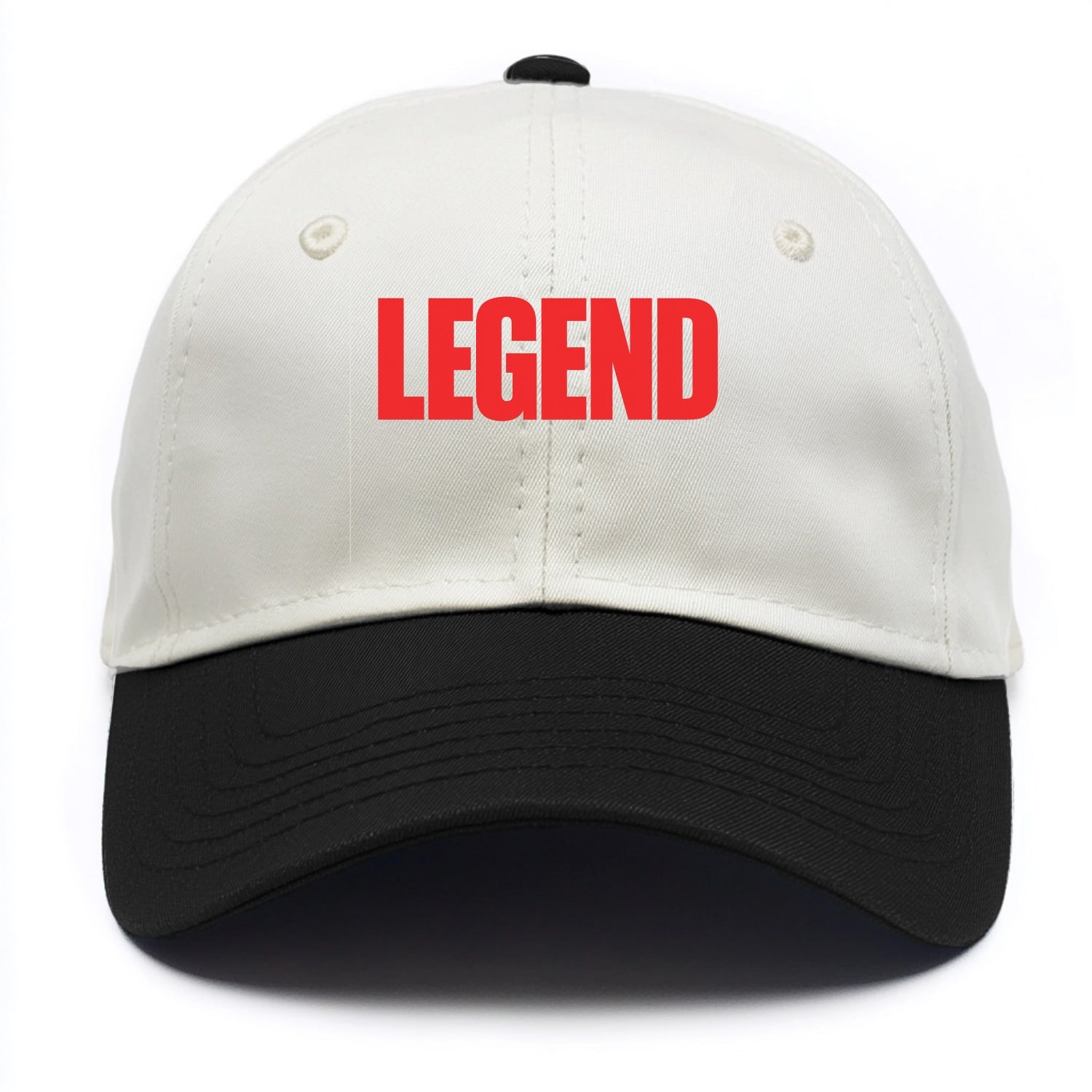 Bold typography design - "LEGEND" - remarkable person, iconic status - Two Tone Cap - Black