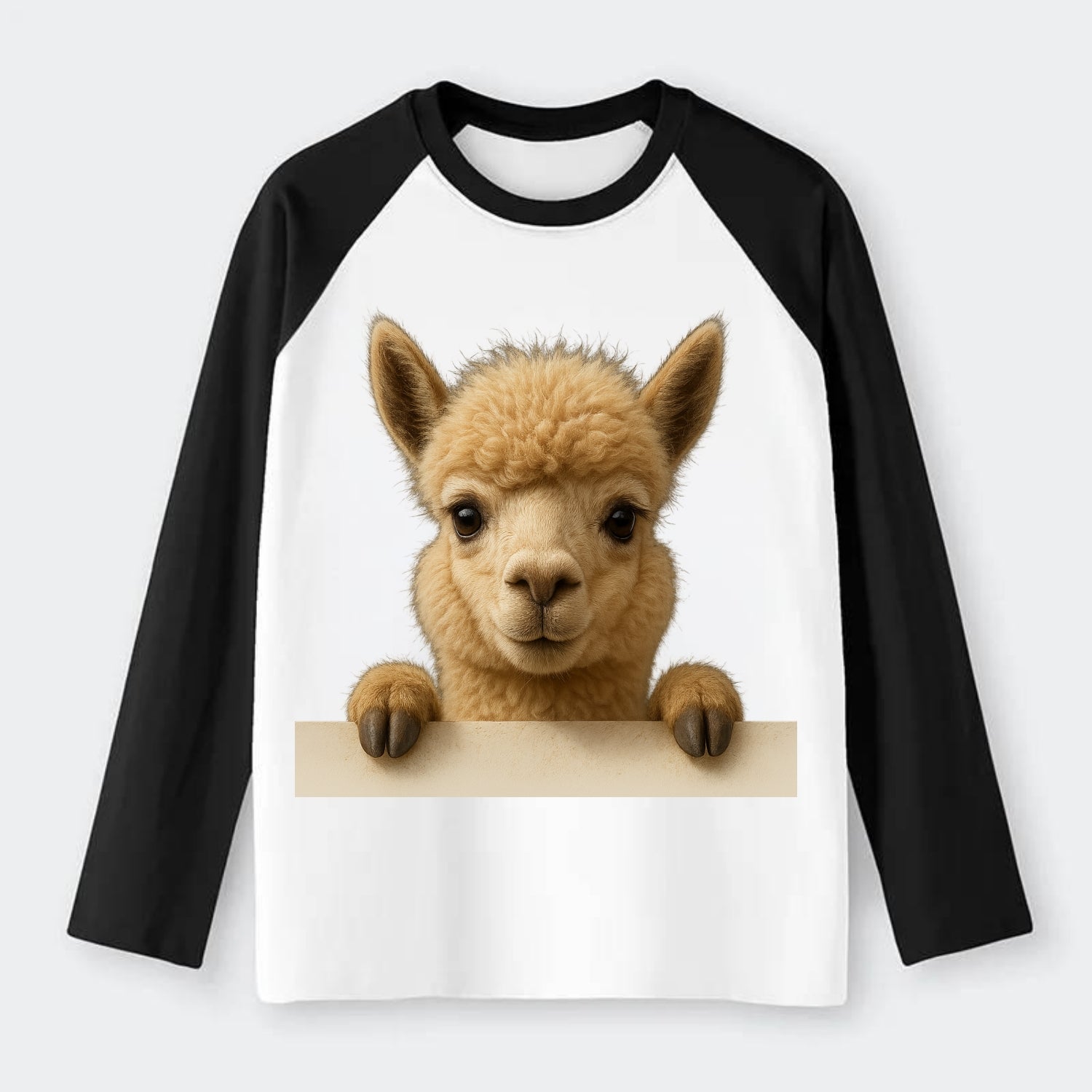 Alpaca  - Raglan Long Sleeve T-Shirt - Black