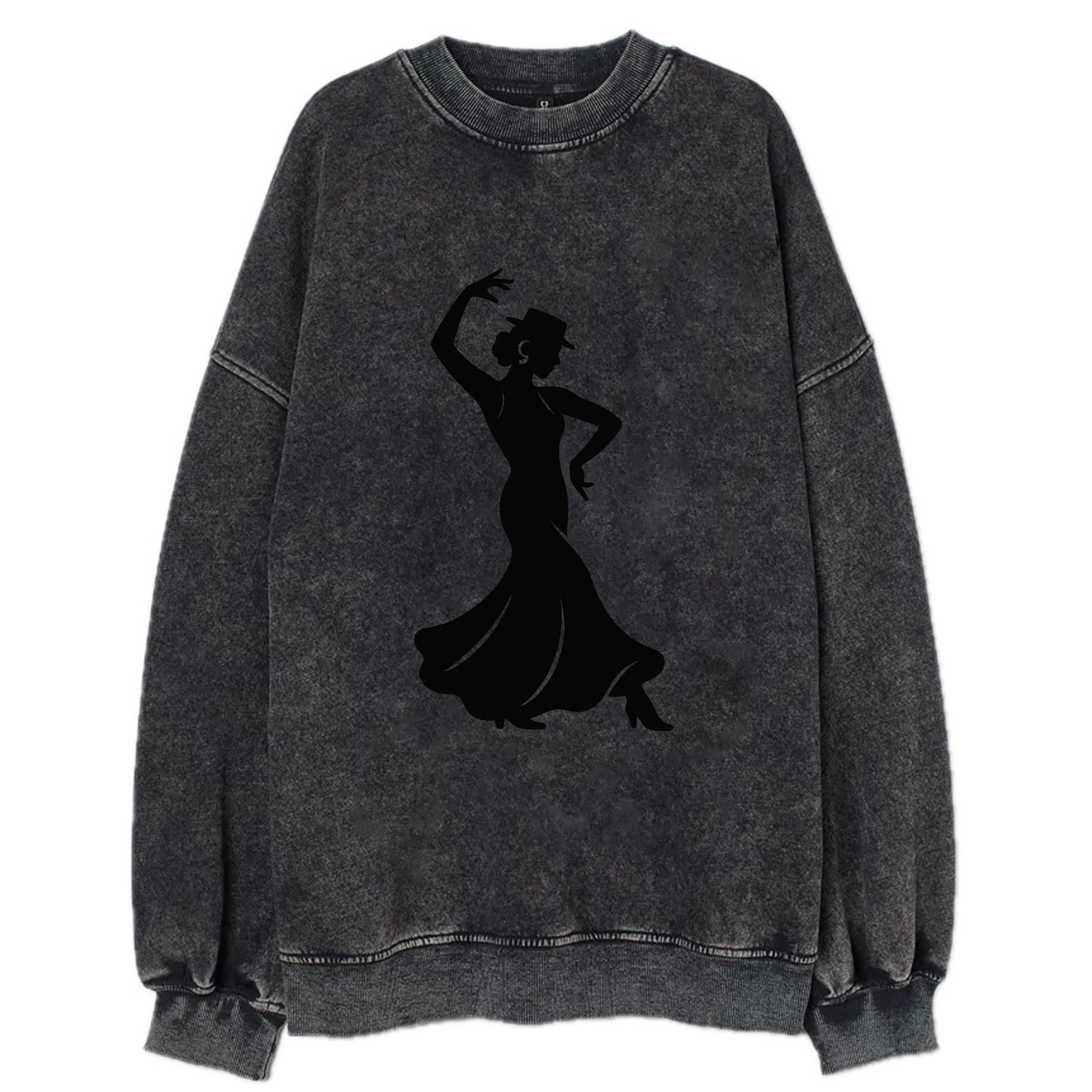 Flamenco dancer passionate stance - Vintage Sweatshirt - Black