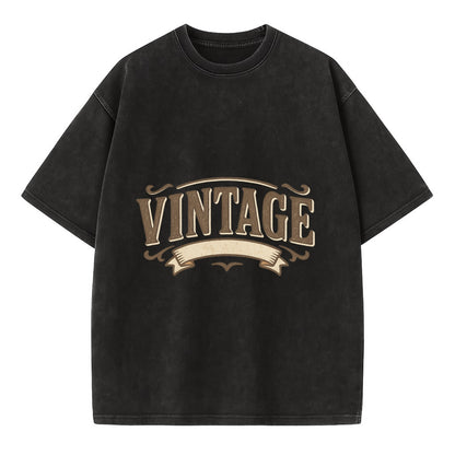 Bold typography design - "CENTERED" - aligned, focused, balanced within - Vintage T-shirt - Black