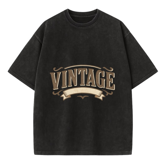 Bold typography design - "CENTERED" - aligned, focused, balanced within - Vintage T-shirt - Black