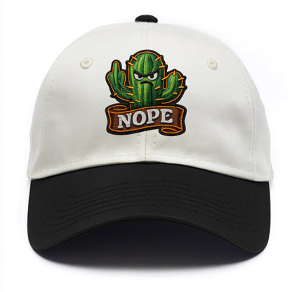 NOPE CACTUS - cactus with attitude in green , prickly personality - Two Tone Cap - Black