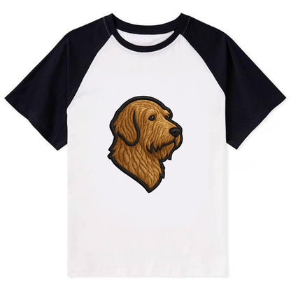 Otterhound - Trendy shaggy hound logo wi - Contrast Raglan T-shirt - Black