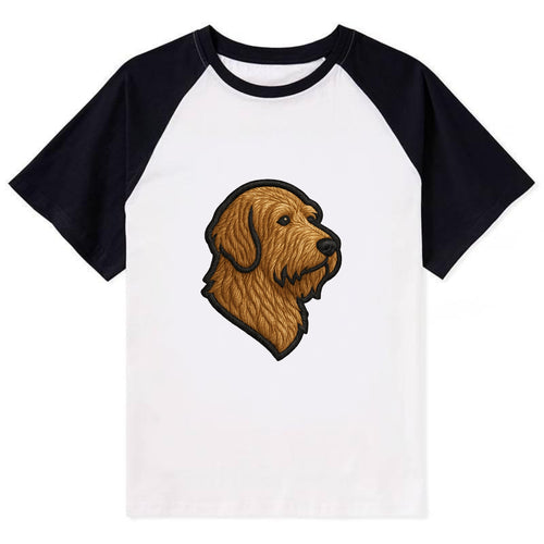 Otterhound - Trendy shaggy hound logo wi - Contrast Raglan T-shirt