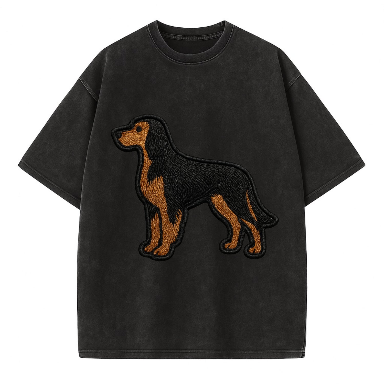 Gordon Setter - Modern setter silhouette - Vintage T-shirt - Black
