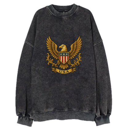 Usa Heritage Eagle 3 - Vintage Sweatshirt - Black